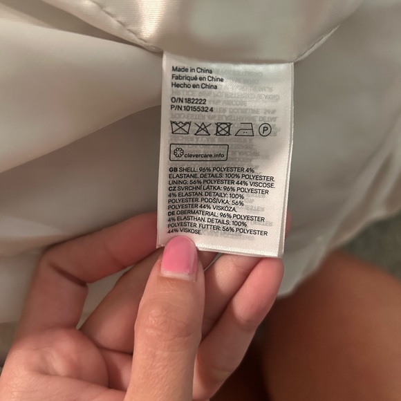 H&M Women's Blazer Ivory Jacket Size US S 4/6. Sleeve Workwear open lined - Picture 11 of 12